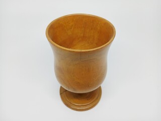 wooden tall glass with handle