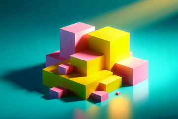 Obraz premium color block abstract background , presentation product stand