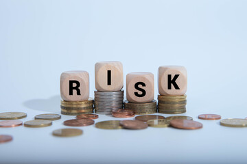 Risk Concept Wooden Cube Blocks For Business.