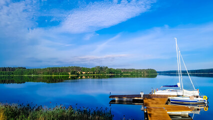 Marina on Wdzydze Lake. Kashubia Poland