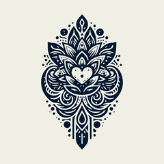 Easy coloring mandala design. Vector mandala with flowers. A decorative geometric mandala