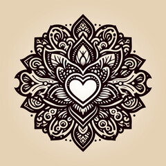 Easy coloring mandala design. Vector mandala with flowers. A decorative geometric mandala