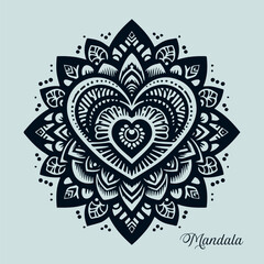 Easy coloring mandala design. Vector mandala with flowers. A decorative geometric mandala