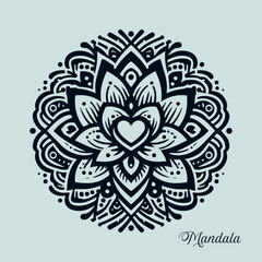 Easy coloring mandala design. Vector mandala with flowers. A decorative geometric mandala