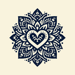 Easy coloring mandala design. Vector mandala with flowers. A decorative geometric mandala