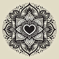 Easy coloring mandala design. Vector mandala with flowers. A decorative geometric mandala