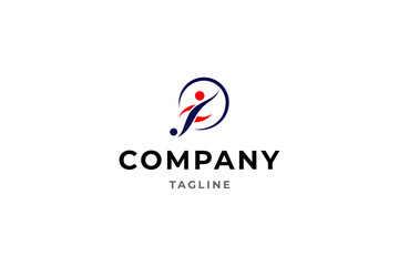 abstract football logo in flat vector design