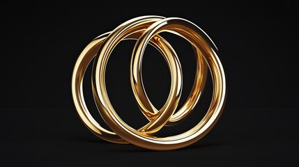 Vector illustration of a pair of interlocking gold rings