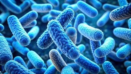 Microscopic view of rod shaped bacteria multiplying rapidly in a biological environment