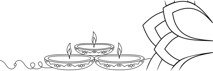 line art diwali illustration background