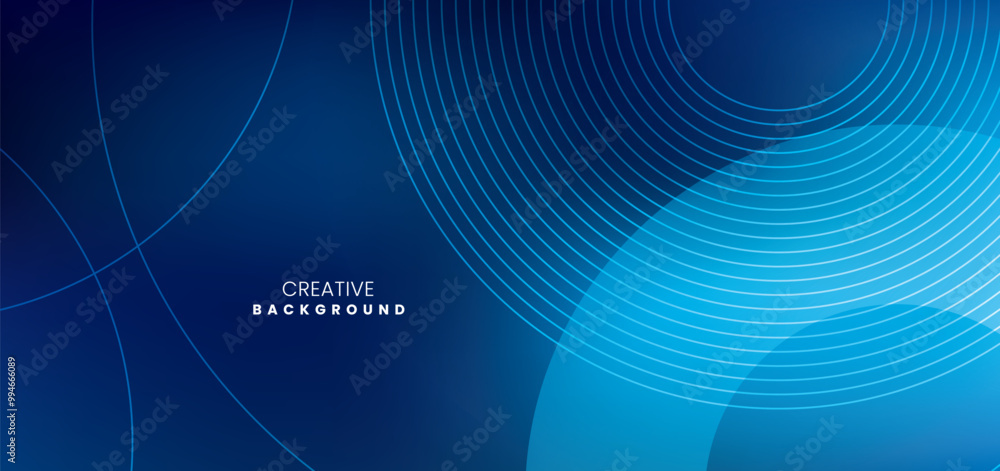 Poster blue abstract background with light and dark colors and geometric shapes with bright lines. modern m