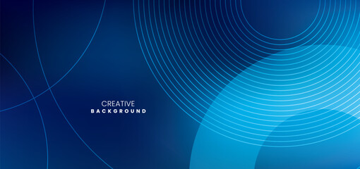 Blue abstract background with light and dark colors and geometric shapes with bright lines. Modern minimalist and creative vector design pattern.