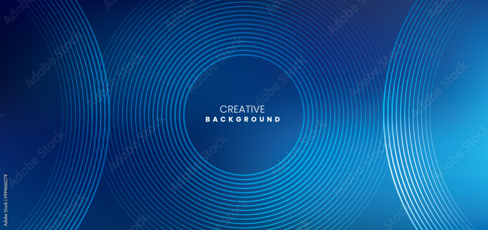 Poster blue abstract background with light and dark colors and geometric shapes with bright lines. modern m