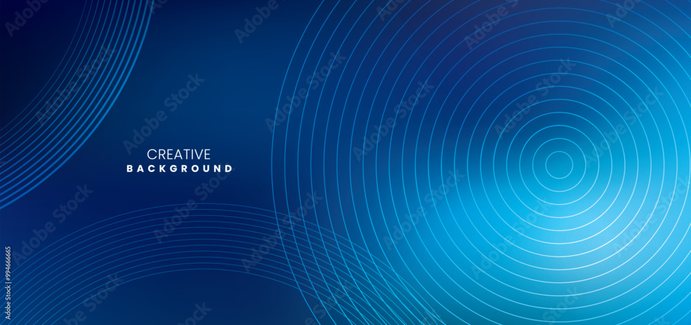 Poster blue abstract background with light and dark colors and geometric shapes with bright lines. modern m