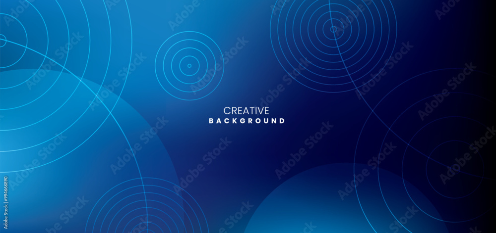 Poster blue abstract background with light and dark colors and geometric shapes with bright lines. modern m