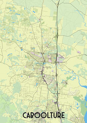 Caboolture Queensland Australia artistic map poster