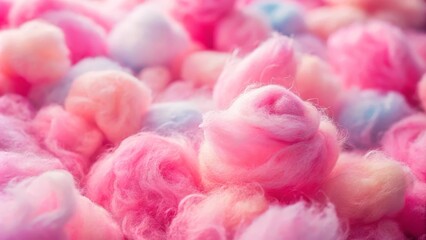 Pink cotton candy is being sold at a crowded summer festival