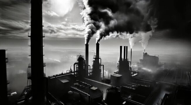 fuma&ccedil;a vindo de uma fabrica