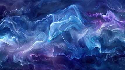 Fototapeta premium Abstract Swirling Blue and Purple Nebula with White Specks