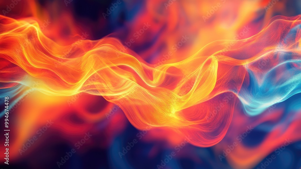 Poster bold and vibrant dynamic flame effects, using innovative digital techniques to create a striking abs
