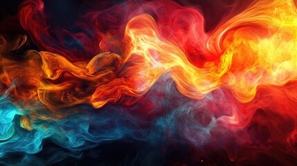 Fototapeta premium Beautiful vibrant flame effects with bright colors, using innovative digital art techniques to create a dynamic, abstract composition