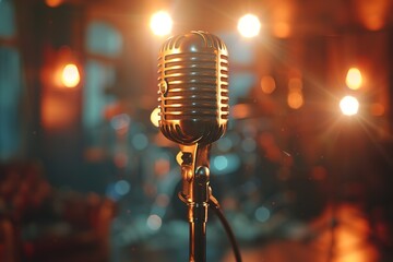 Retro microphone at a concert