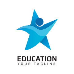 Obraz premium Premium Quality education college coaching academy abstract modern minimalist 3d colorful logo design template