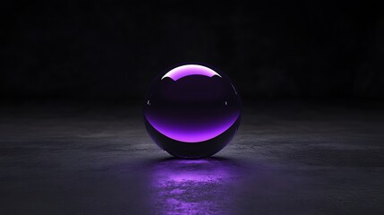 Purple Sphere Glowing on a Dark Surface