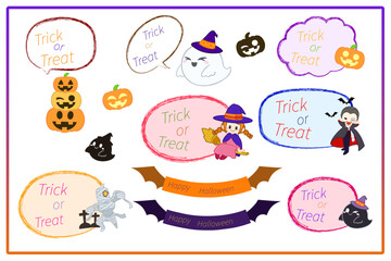 ハロウィンキャラクターフレーム素材