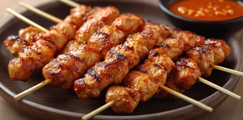 Grilled Chicken Skewers with Sweet and Spicy Sauce