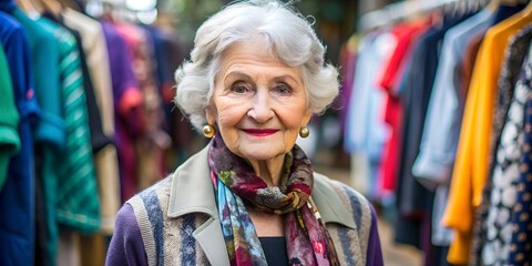 an older woman at the second hand market
