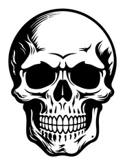 Obraz premium PNG Skull creativity monochrome cartoon.