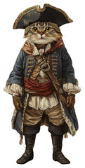 Fototapeta premium PNG A cat costumes wearing Pirate Costume pirate animal human.