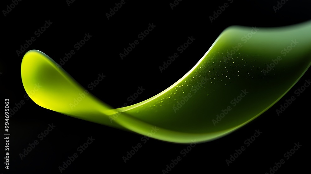 Canvas Prints Abstract Green Wave on Black Background