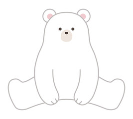 かわいい白熊のベクターイラスト。シロクマ、ホッキョクグマ