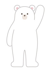 かわいい白熊のベクターイラスト。シロクマ、ホッキョクグマ