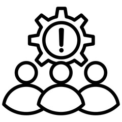 Team management icon with line style