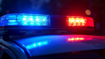 Police car with flashing lights