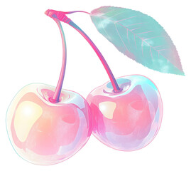 PNG  Simple cherries shape cherry illustration digital.