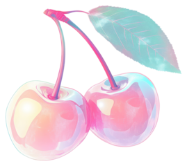 PNG  Simple cherries shape cherry illustration digital.