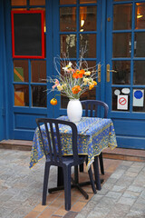 Table for Two in Small French Restaurant