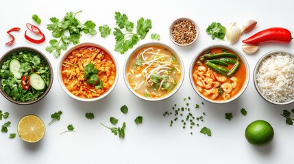 A Selection of Thai Dishes with Fresh Ingredients