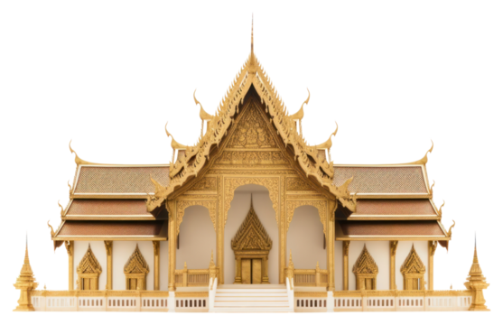 PNG Thai temple architecture building.