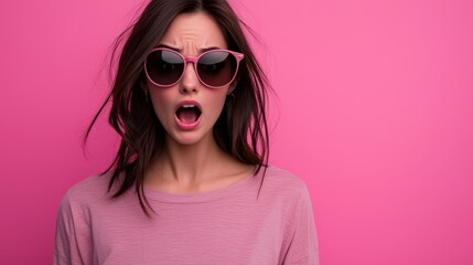 Fototapeta premium Woman Reacting with Surprise