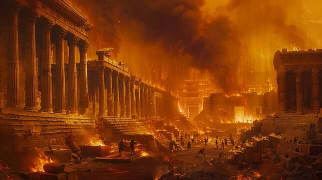 Historical Destruction of Alexandria's Library (48 BC)