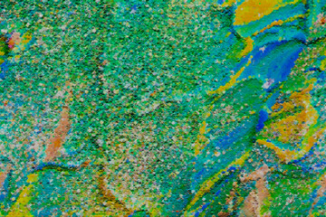 colorful abstract painting with swirls, scattered, speckles - green texture, green background, green texture background