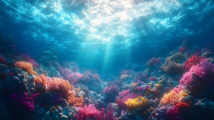 Fototapeta premium Pictures of coral reefs surrounded by colorful tropical fish