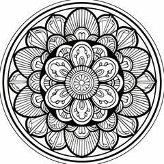 Abstract Mandala for Mindful Coloring