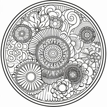 recommend clip art: Abstract Mandala Coloring Illustration