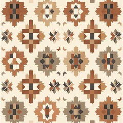 Obraz premium Aztec Geometry: Earthy Tribal Patterns